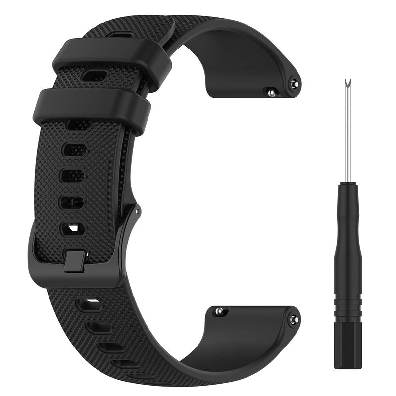 AWADUO Compatible For Garmin Forerunner 745 Replacement Band, Replacement Silicone Wrist Strap Band For Garmin Forerunner 745 With QuickFit, Soft And Durable(Silicone Black)