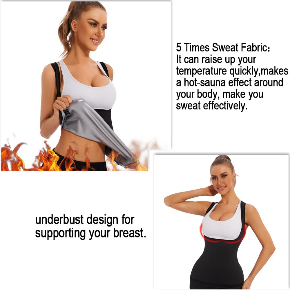 NINGMI Sauna Vest for Women - Sweat-Enhancing Tank Top | Body Shaper for Gym Workouts