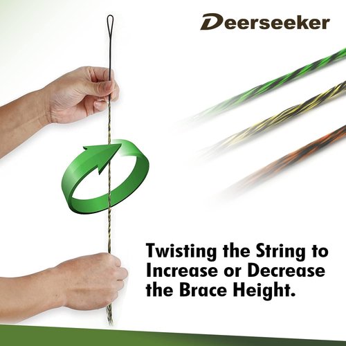 Deerseeker Archery Bowstring Set - Dacron Recurve Bow String Replacement for 48-70 Inch Longbows