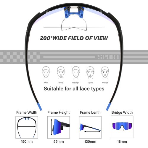 DioKiw 4PACK Polarized Sport Sunglasses for Men UV Protection Cycling Fishing Sun Glasses Big Frame Mountain Bike Goggles