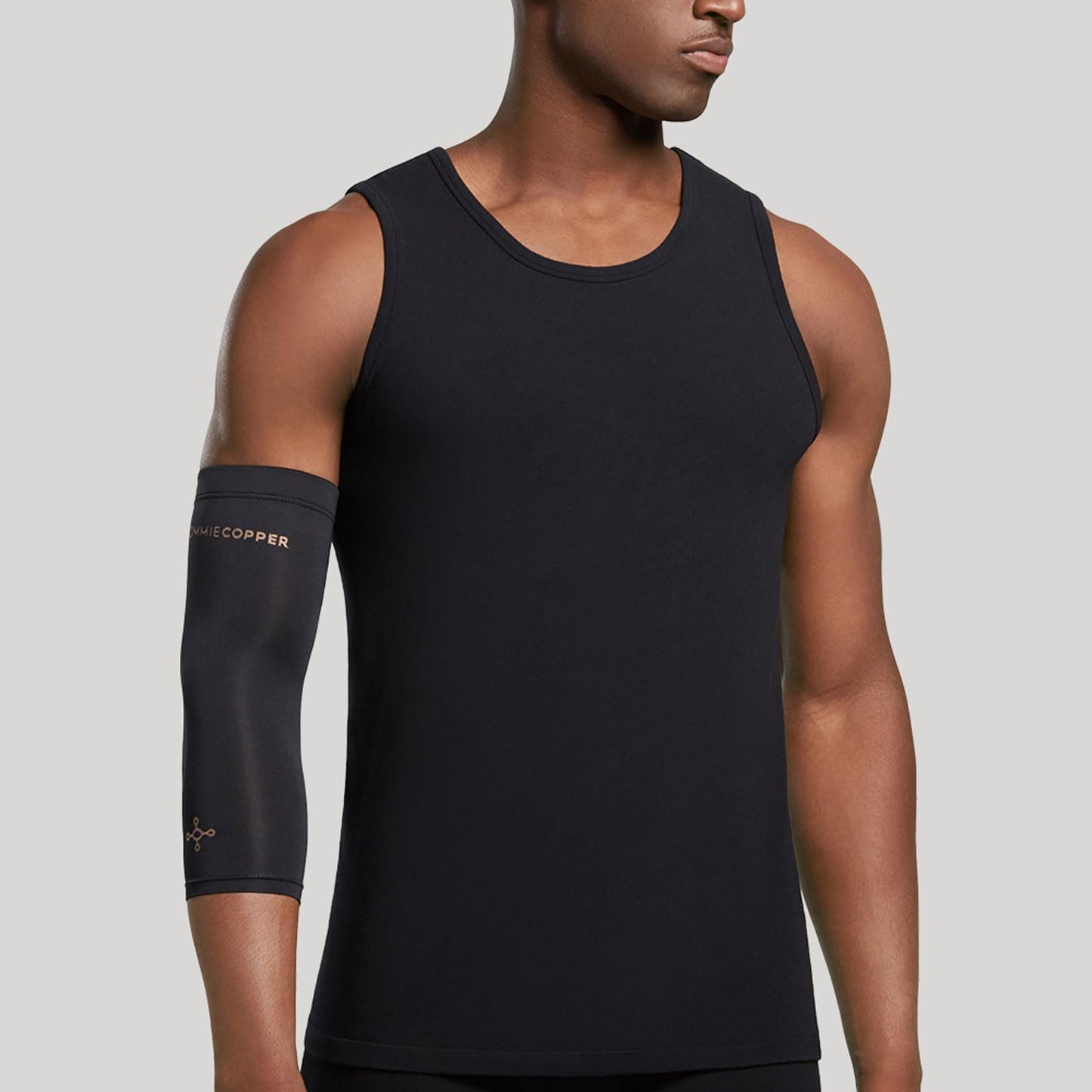 Tommie Copper Elbow Compression Sleeve For Tennis, Golfer's Elbow, Adjustable, Breathable Copper Elbow Brace, Black, Large