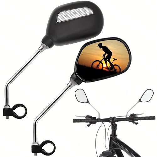 2pcs Bike Mirror Handlebar Mount 360° Adjustable, Wide Rear View Mirror Bicycle Mirrors for Handlebars with Scratch Resistant Glass,Large Wide Angl Bike Rear View Mirror for Motorcycle,Bike Accessory