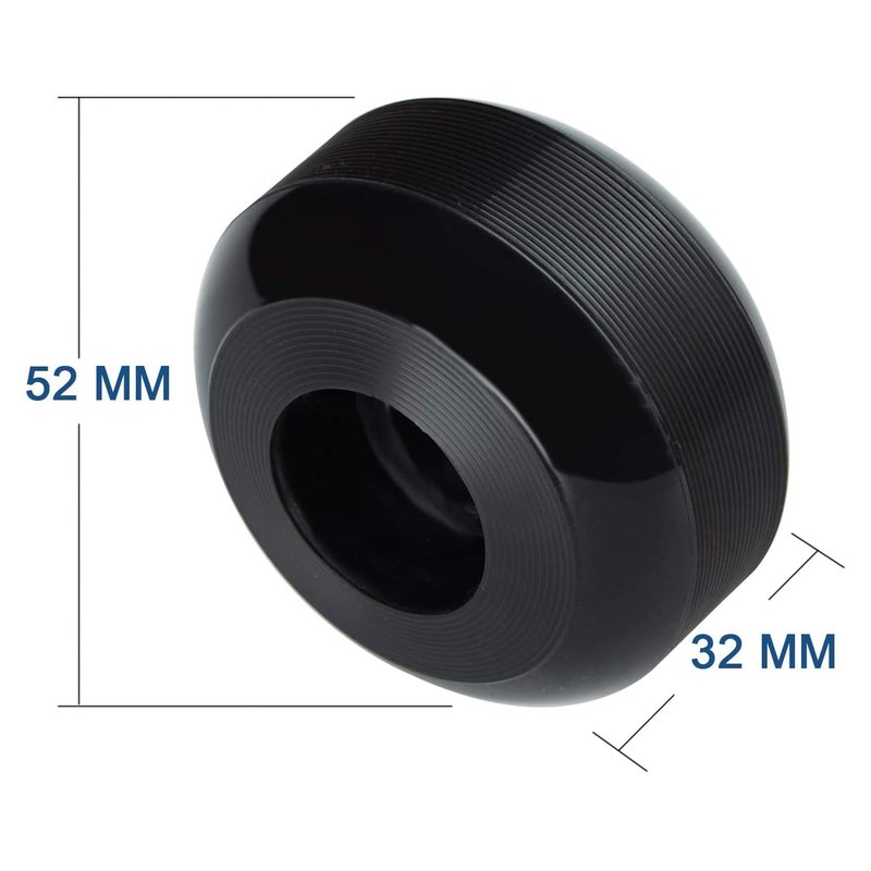 RaceBon 52mm Skateboard Wheels Hardness 95A Polyurethane Trick Skating Wheel Free 608 Bearings and Spacers Set of 4 (Black)