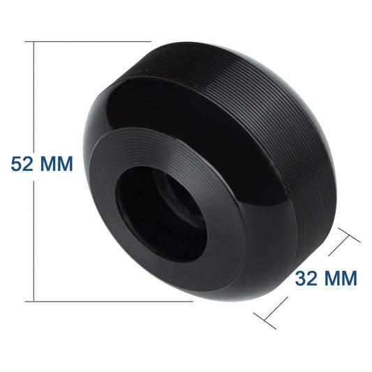RaceBon 52mm Skateboard Wheels Hardness 95A Polyurethane Trick Skating Wheel Free 608 Bearings and Spacers Set of 4 (Black)