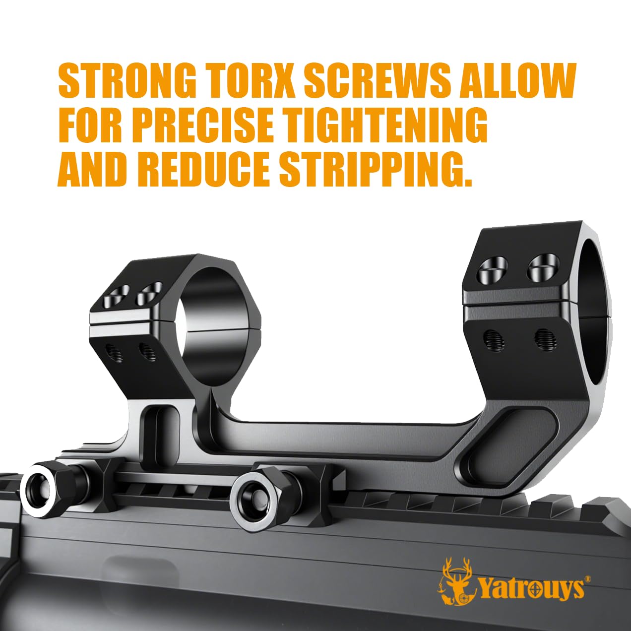 Yatrouys 30mm Cantilever Scope Mount, Offset Dual Ring One-Piece Lightweight 1.5 inch Center Height Scope Rings Mounts