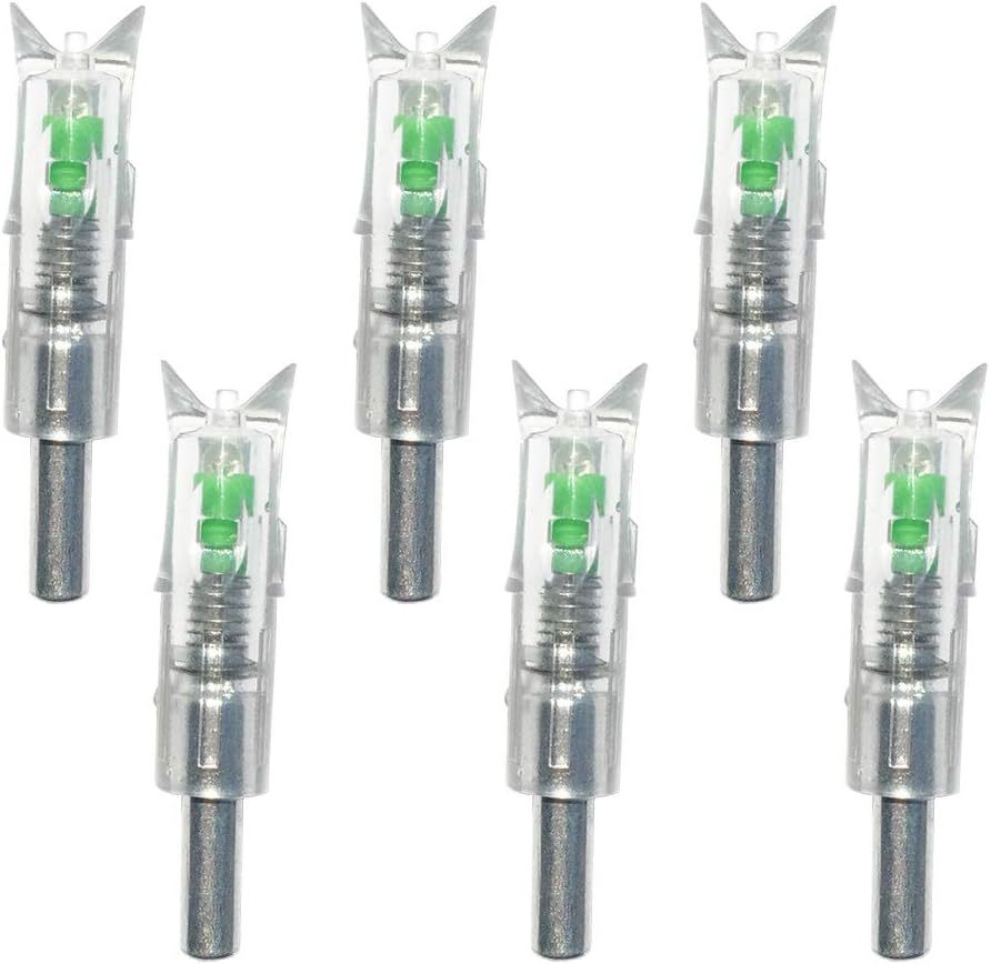 Skiennix Lighted Nocks for Crossbow - 6PCS LED Arrow Nocks with .300/7.62mm Inside Diameter