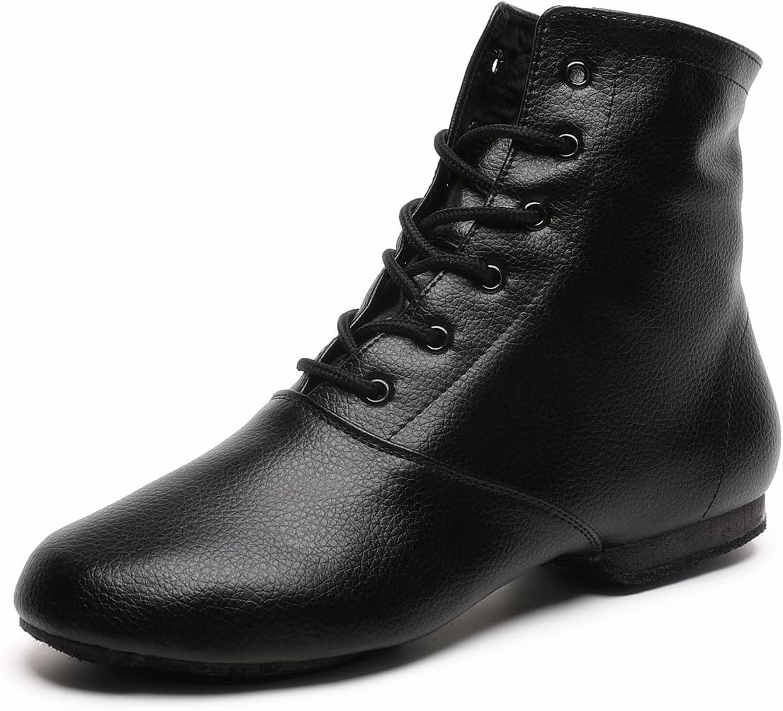 Skiennix Lace Up Black Jazz Dance Shoes - Stylish Boots for Women & Girls