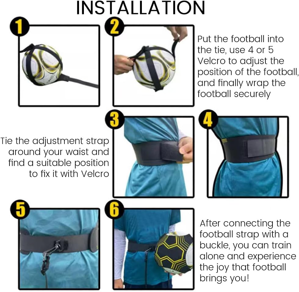 Soccer Training Strap - Adjustable Velcro Ball Control Trainer with Premium Fabric & Activity Buckle