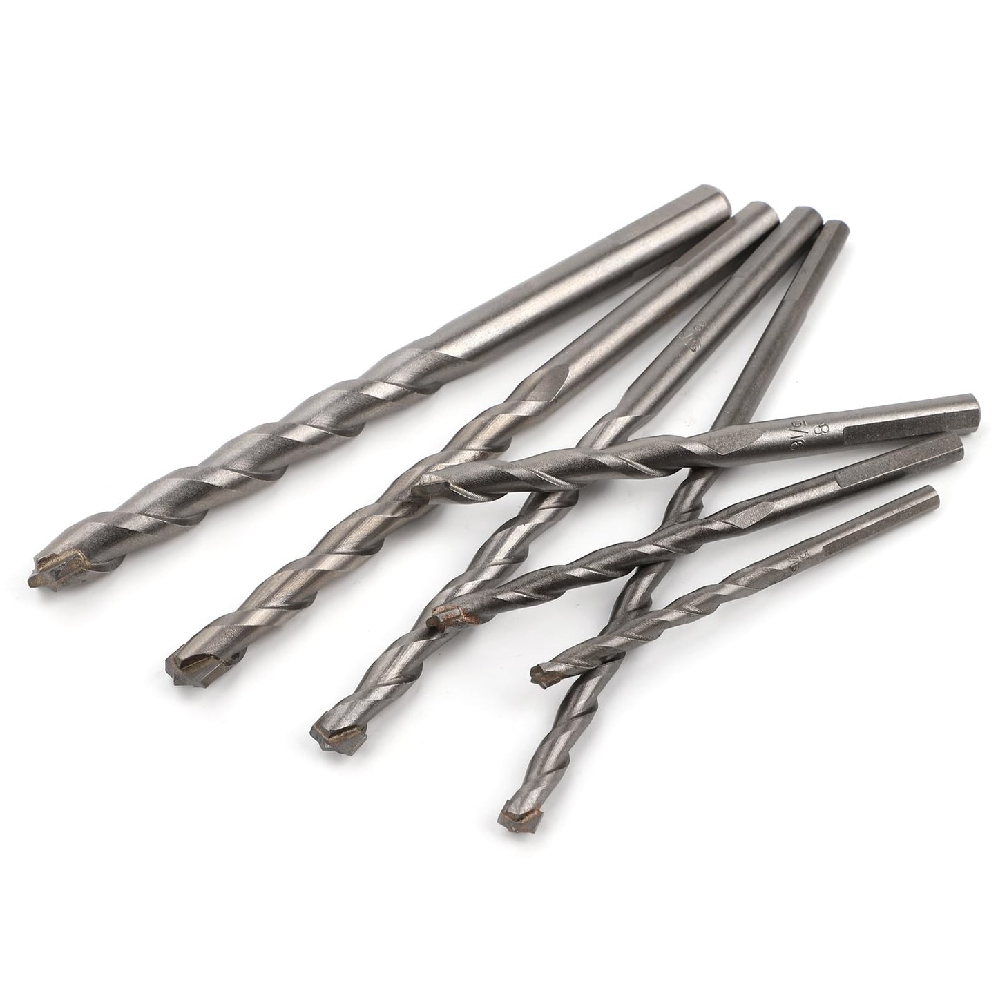 COMOWARE Concrete Drill Bit Set 7pcs, 3/16"-1/2", Masonry Drill Bit Set Carbon Steel,Carbide Tip,Triangle Shank for Brick, Masonry,Rock, Ceramic Tile, Cement Concrete