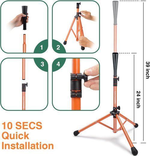 Eastgoing Heavy Duty Baseball Batting Tee - Adjustable Height | Portable & Collapsible for All Ages