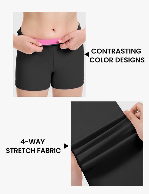 HASMES 3 Pack Girls Athletic Shorts Biker Dance Gymnastics Spandex Yoga Running Shorts for Kids 5-14 Years