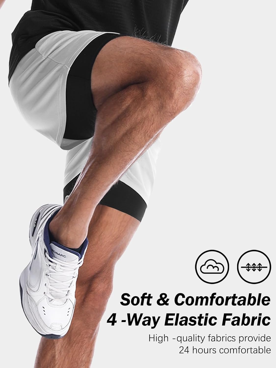 Aolesy Men's Gym Shorts - Lightweight 5”/7” Running Shorts with Liner & 5 Pockets for Athletes