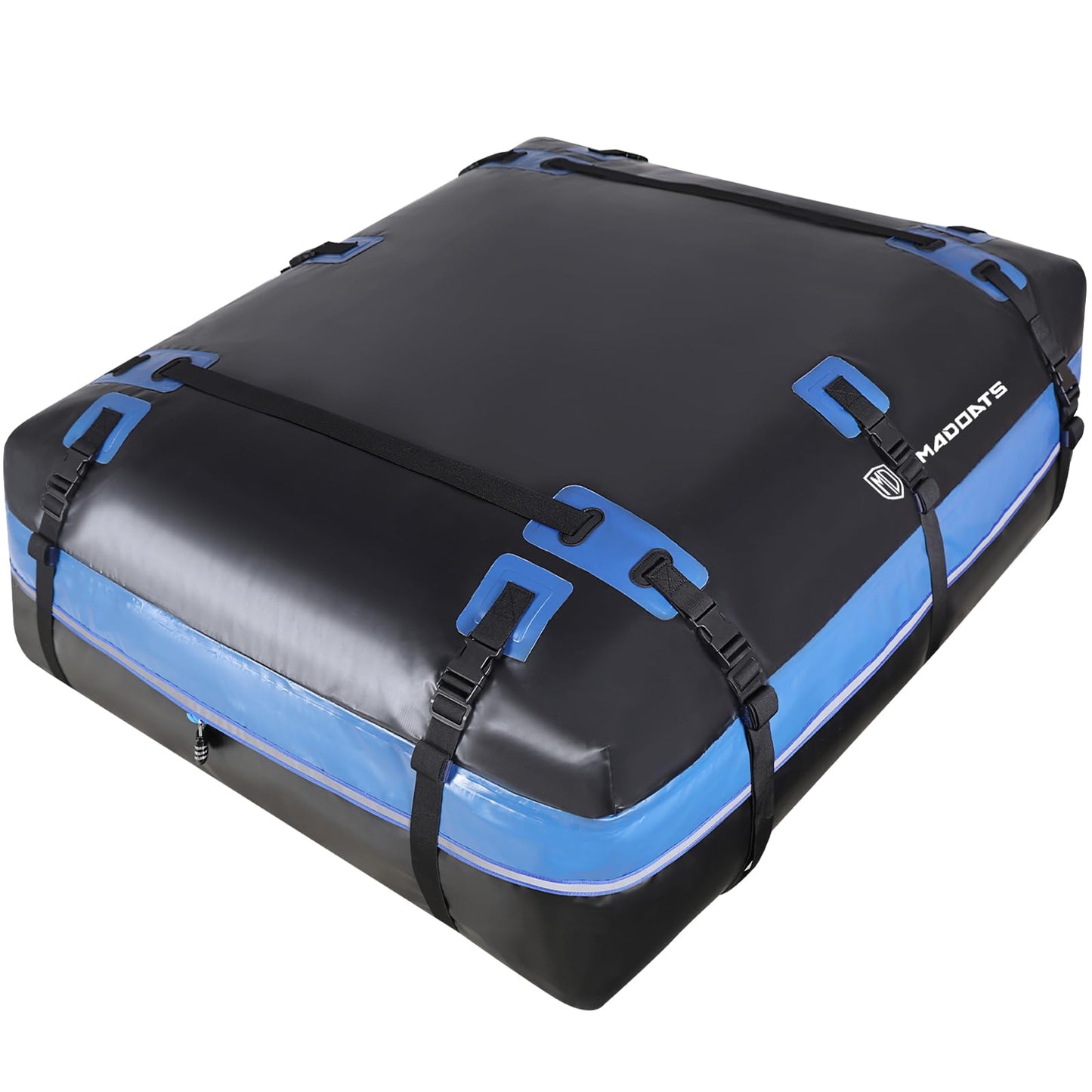MD MADOATS Rooftop Cargo Carrier, 22 Cubic Ft Car Roof Cargo Carrier for All Vehicles, 840D Waterproof Car Top Carrier with Anti-Slip Mat, 6 Hooks, Storage Bag,Zipper Lock for Tripping & Moving - Blue