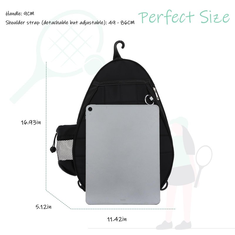 KUANG! Tennis Bag for Women Men Quilted Tennis Crossbody Backpack Sports Racket Bag Suitable for Pickleball Tennis Badminton