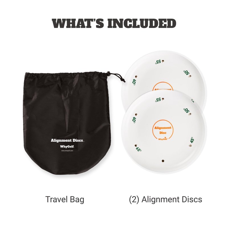 WHYGOLF Alignment Discs with Padded Golf Alignment Rods - Easily Train Golf Swing Plane, Path & More, Golf Training Aid with 2 Golf Alignment Stick Holders and 2 Alignment Sticks