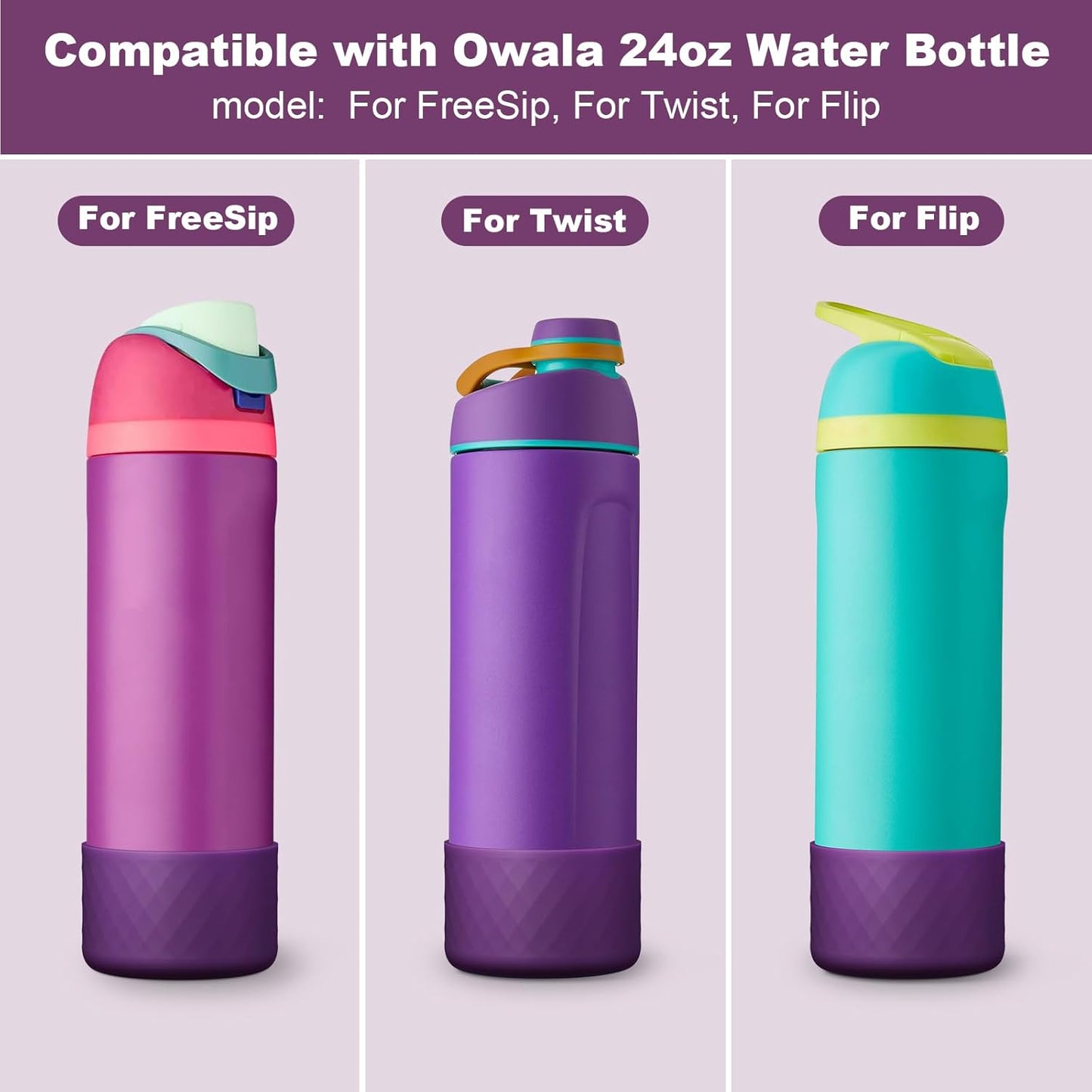 Owala Silicone Boot - Anti-Slip Protective Sleeve for 24 oz, 32 oz, & 40 oz Water Bottles
