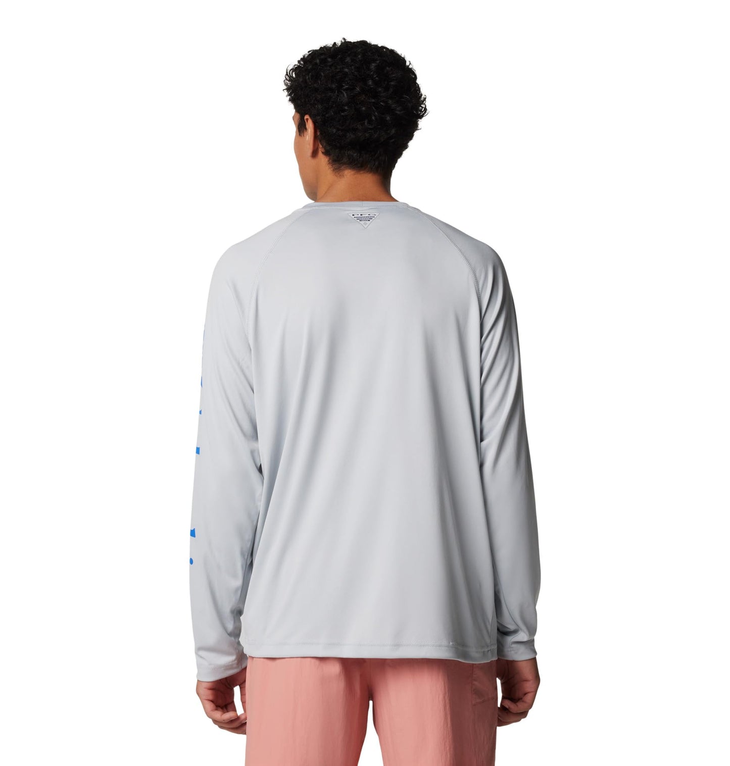 Columbia Men's PFG Terminal Tackle Long Sleeve Fishing Shirt, Cool Grey/Vivid Blue Logo, 2X