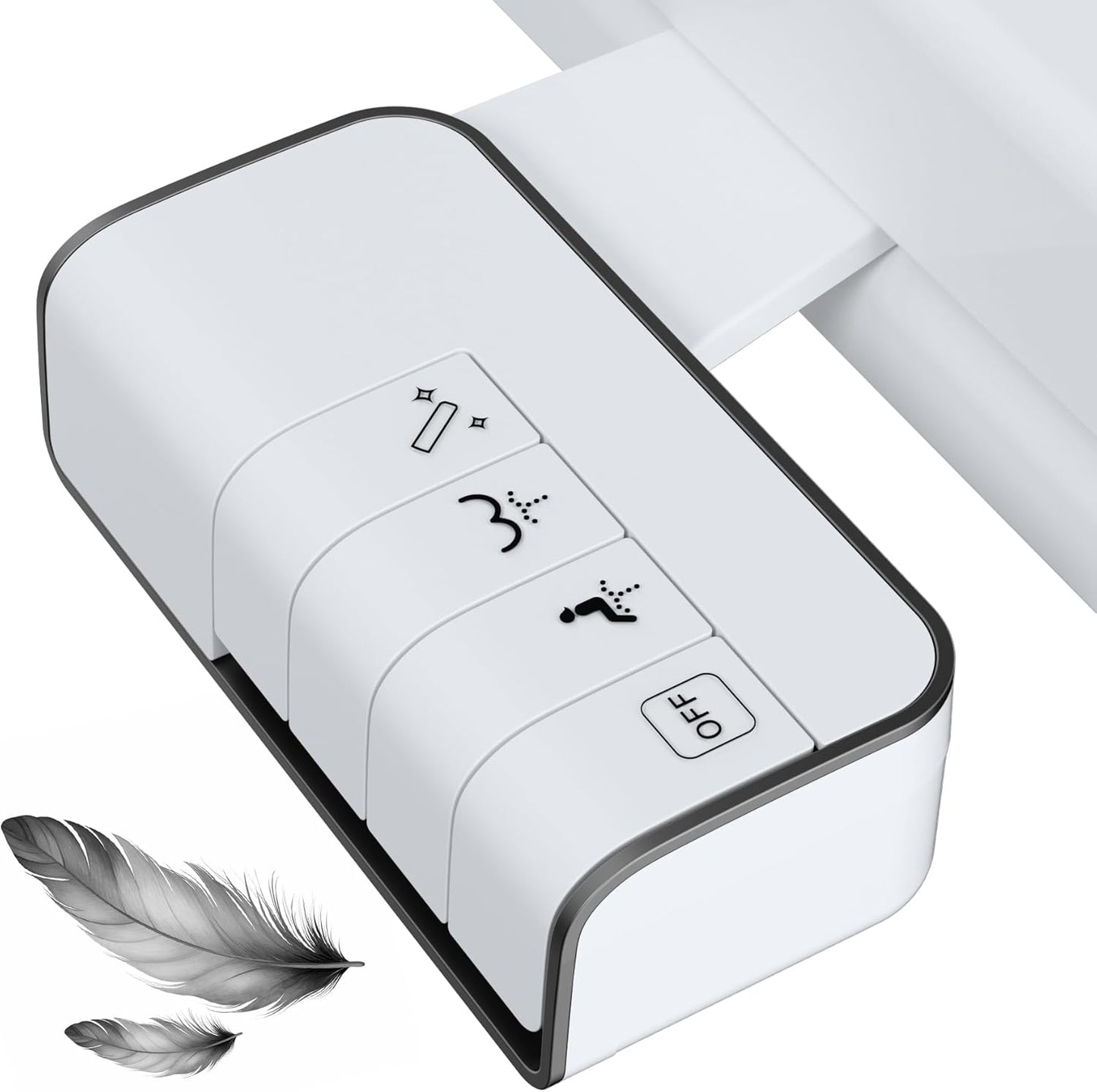 Bidet Attachment for Toilet - Non-Electric Dual Nozzle, Adjustable Water Pressure, Self-Cleaning, White