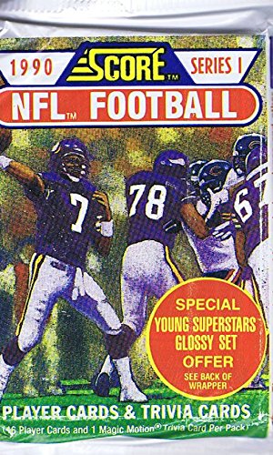 1990 Score Series 1 NFL Football Trading Cards - 16 Card Wax Pack