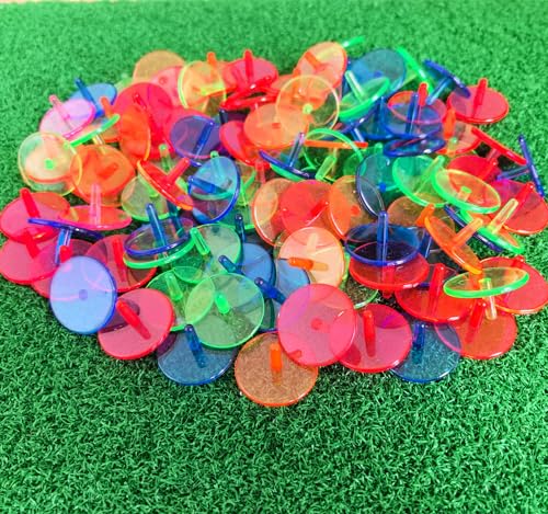 Plastic Golf Ball Markers - 100 Pcs Transparent Colour - 0.94 Inch