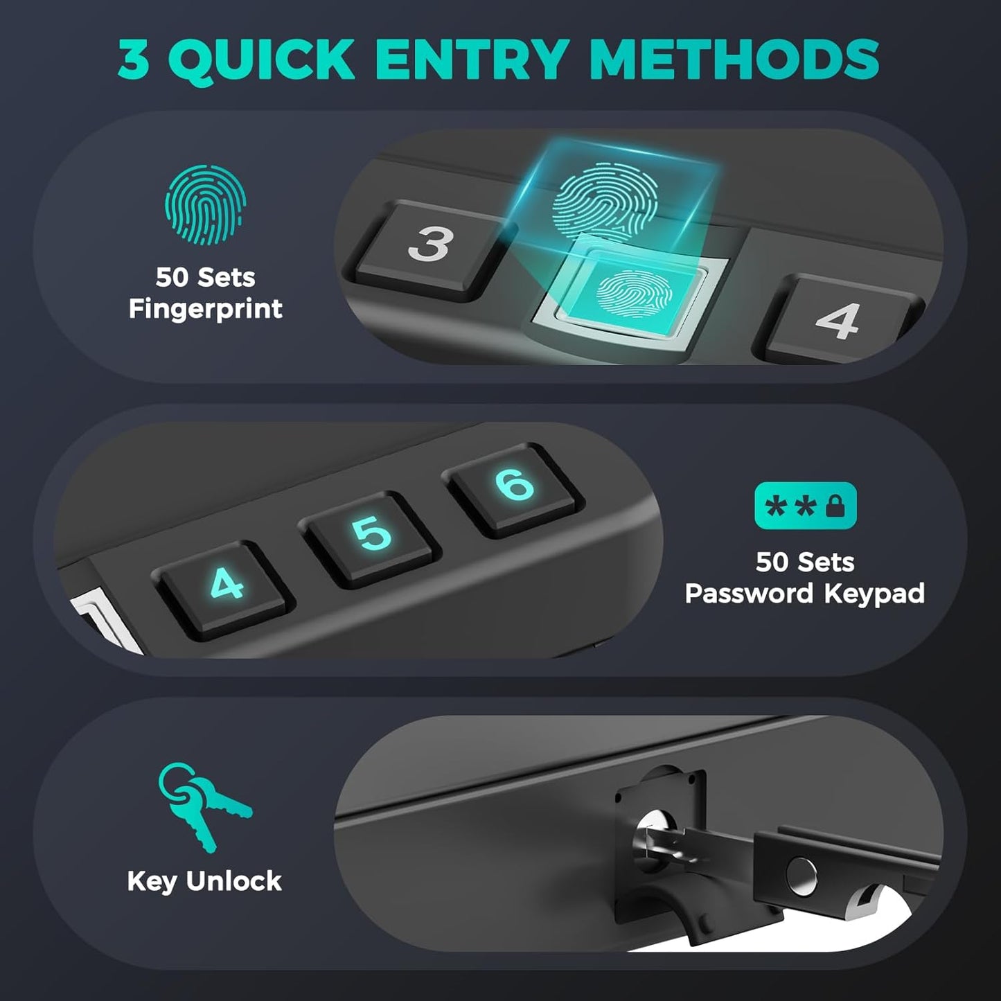 Skiennix Biometric Gun Safe - Quick Access Handgun Storage with Fingerprint Lock | Ideal for Home, Car, or Travel