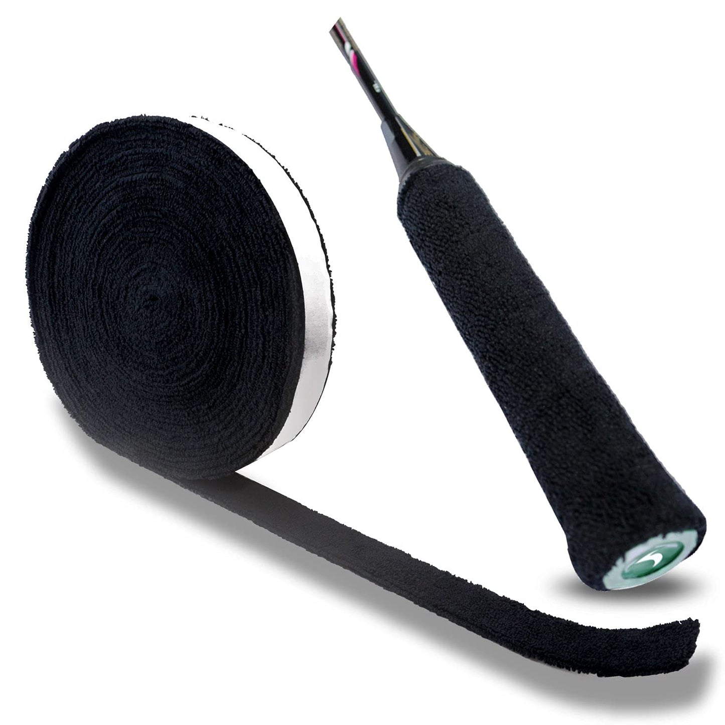 GLL Super Absorbent Cotton Towel Handles Protection Toweling Racket Overgrip Skid Resist Absorb Sweat Grip Tape for Tennis Badminton Racquetball Squash Baseball
