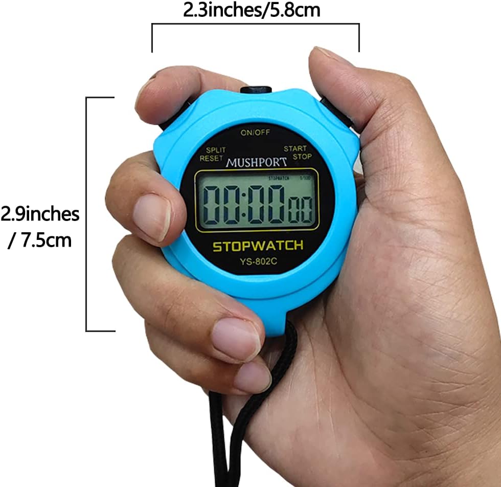 Skiennix Stopwatch Timer - Digital Sports Stopwatch with Large Display | Silent Operation, Blue