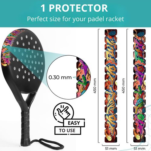 Padel Frame Protector - Padel Racket Protector Urban Graffiti Style - Padel Accesories - Padel Racket Protector - Made in Spain - Dimensions 450 x 51 mm