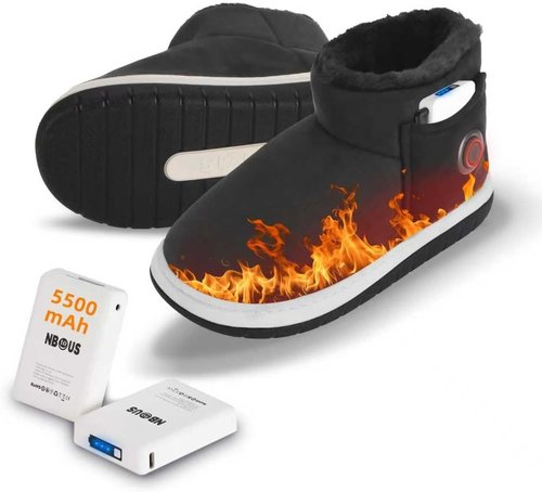NBtoUS Women Heated Shoes with 2 Pack 5500mAh Battery(Black, XL)
