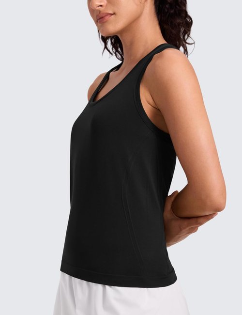 CRZ YOGA Seamless Racerback Tank Top for Women - Breathable Athletic Sleeveless Shirt | Ideal for Gym & Running