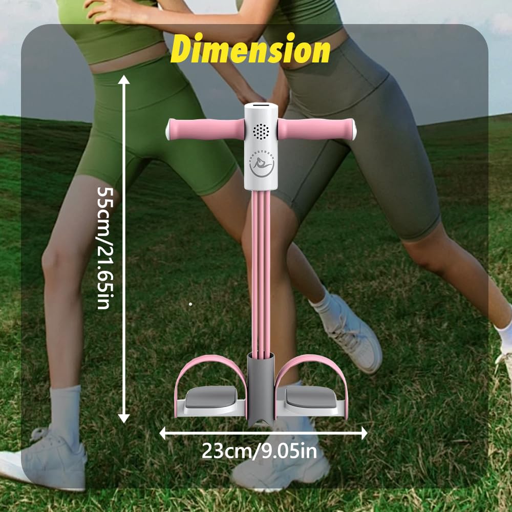 Pedal Resistance Bands with Handles, 2026 New 6-Tubes Manual Tension Training Pedal, Rubber Foot Pedal Resistance Bands, Multifunction Fitness Bands for Abdomen, Waist, Arm, Leg (Purple, Bold 4 Tubes)