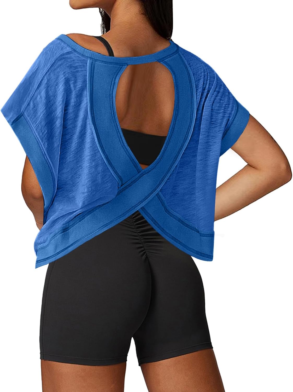 UNIANKIYA Workout Tops for Women - Loose Fit Athletic Crop Tee for Gym, Running & Yoga - Short Sleeve