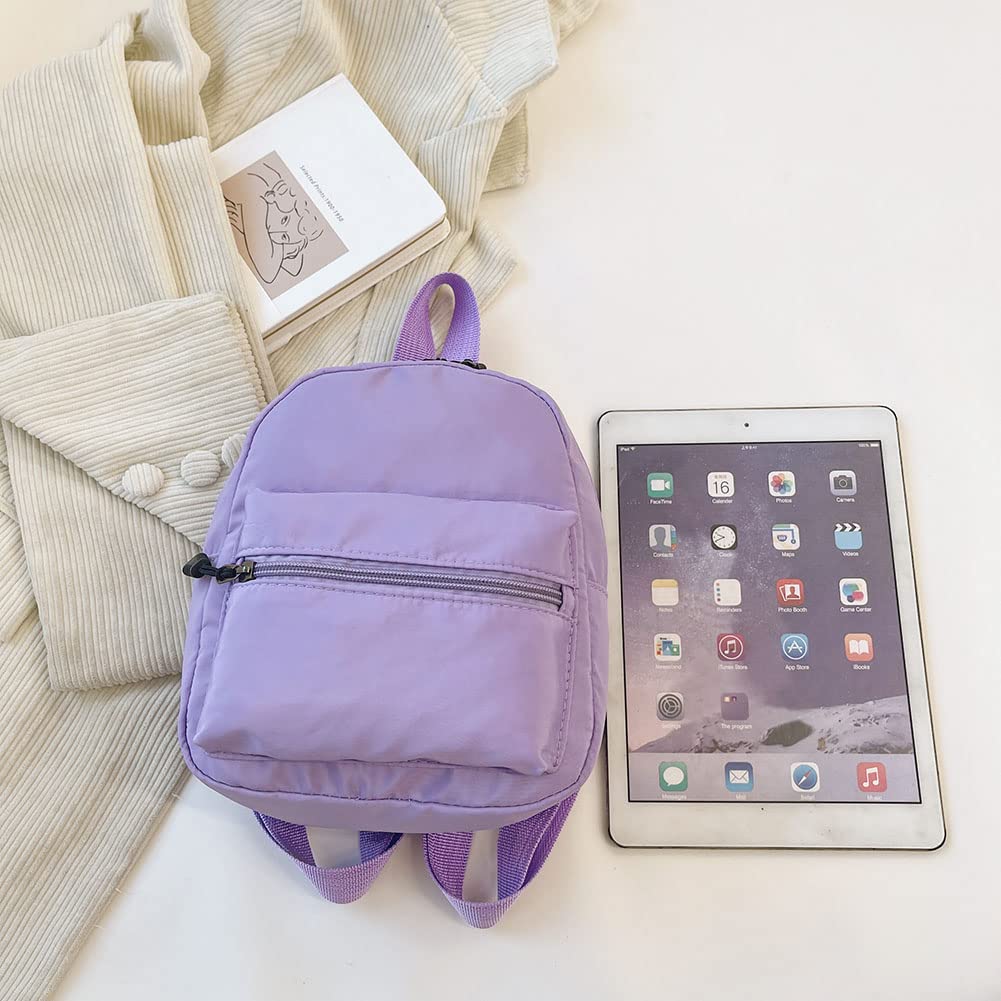 LAKEDREAM Casual Nylon Women Mini Backpack Fashion Solid Color Preppy Style Female Small Travel Knapsack Rucksacks (Style A White)