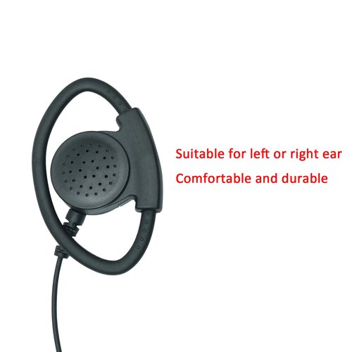 HEOPBIRD Walkie Talkie Earpiece with mic Ptt Headset Compatible with Walkie Talkie Brands Baofeng,Kenwood,Puxing,Wouxun 2 Way Radio 2 pin D Shape Accessories,2 Pack