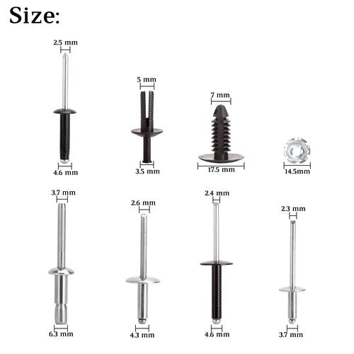 10L0L Complete Body Rivet Hardware Kit for EZGO TXT Golf Cart Gas & Electric Vehicles 1994-up, with 10pcs Fastener Tree Rivets