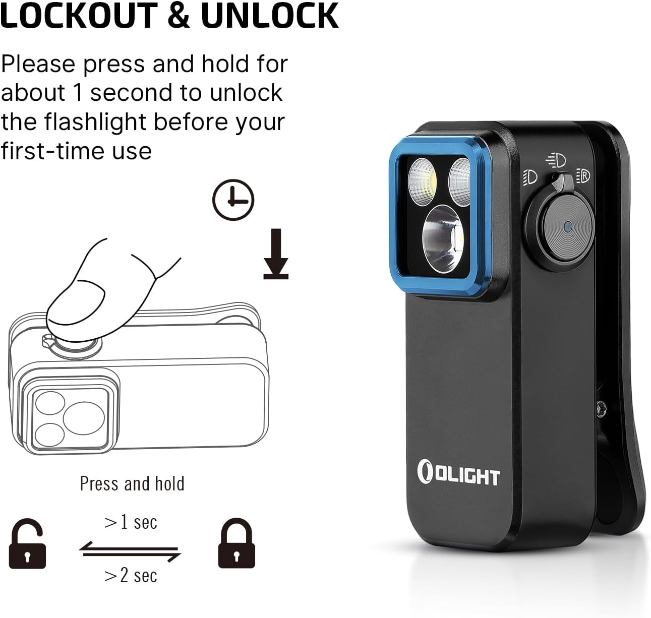 OLIGHT Oclip Pro Rechargeable EDC Flashlight - 500 Lumens, Magnetic Clip-On Light for Outdoor & Indoor Use