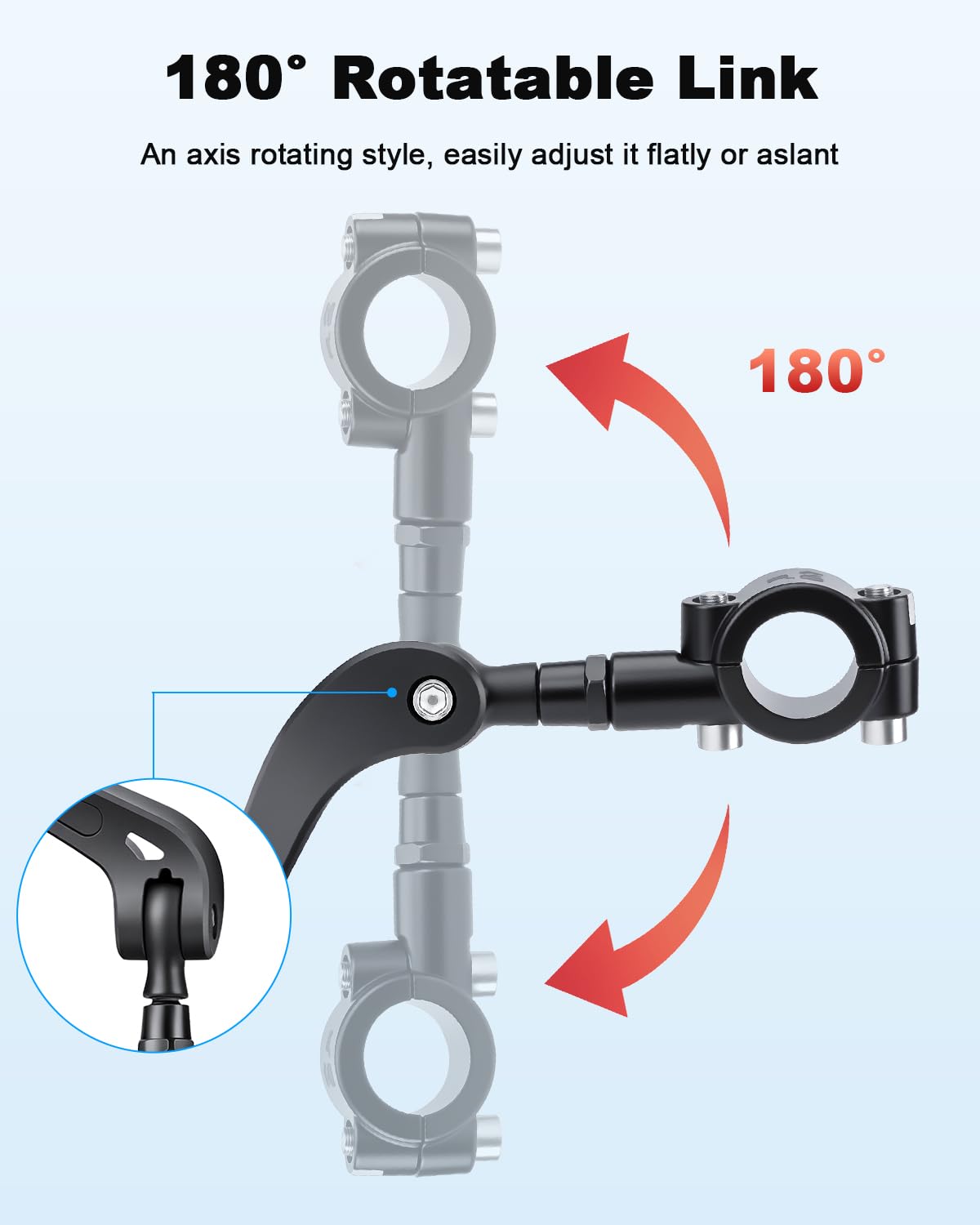 WSDCAM Bike Mirror HD Wide View, Adjustable Safety Rear View Mirrors, Scratch Resistant Glass Lens, Bicycle Accessories Universal Fit 0.87-1.10" Handlebars Mountain/Road bike Scooter Motorcycle eBike