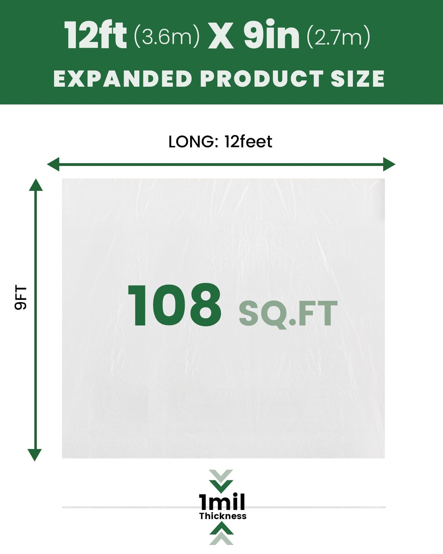 Voomey 6-Pack Plastic Drop Cloth 9x12 Feet - Waterproof and Clear Drop Cloth for Painting Sheet - Plastic Sheeting - Furniture Protection, and Floor Covering