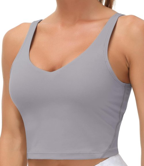 Gym People Women's Longline Sports Bra - Wirefree, Padded, Medium Support | Comfortable Fit