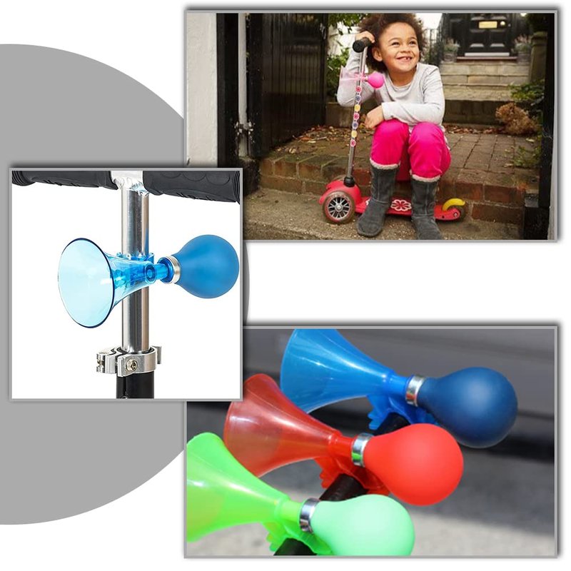 3 Pcs Bike Horn Kids Air Horn Clown Horn Hand Held Plastic Scooter Bicycle Bell for Cart Kids Boys Girls