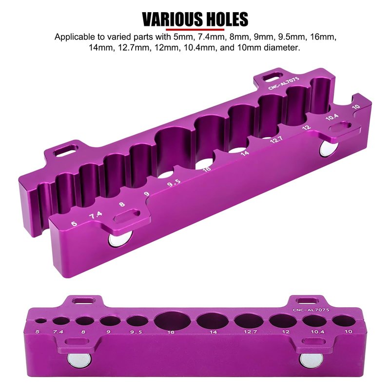 EVTSCAN Aluminium Alloy 1 Pair Bicycle Axle Vise Jaws Clamps Tool, with 11 Size Holes for 5 to 16mm Axles, for Holding Wheel Hub Axle, Pedal Spindle, Suspension Fork Tube, for Bike Maintenance Repair