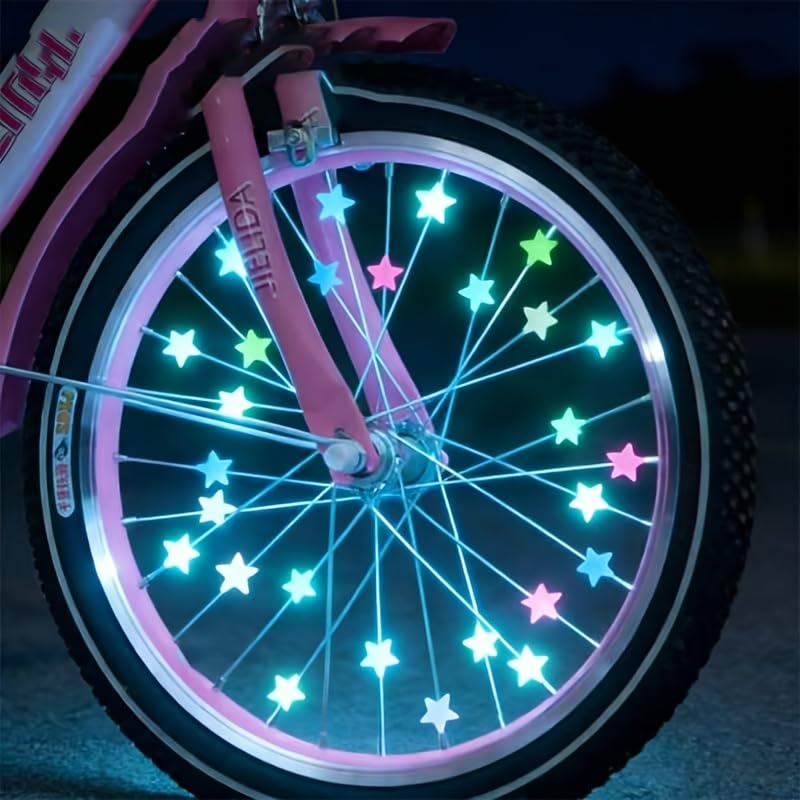 70pcs Glow in the Dark Bicycle Spoke Beads - Star Shape
