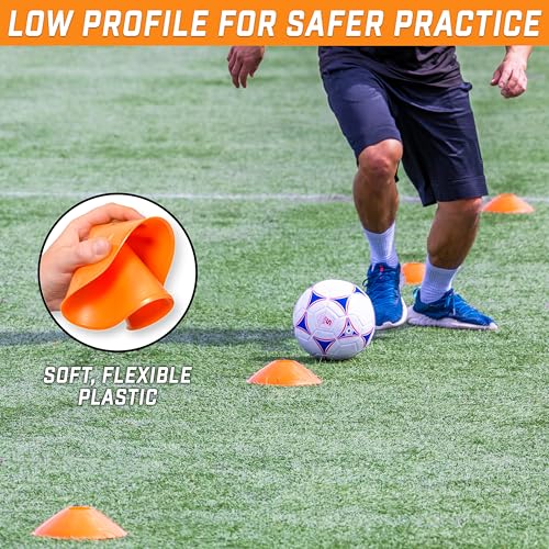 Agility Training Cones - 20 Pack in Orange with Tote Bag