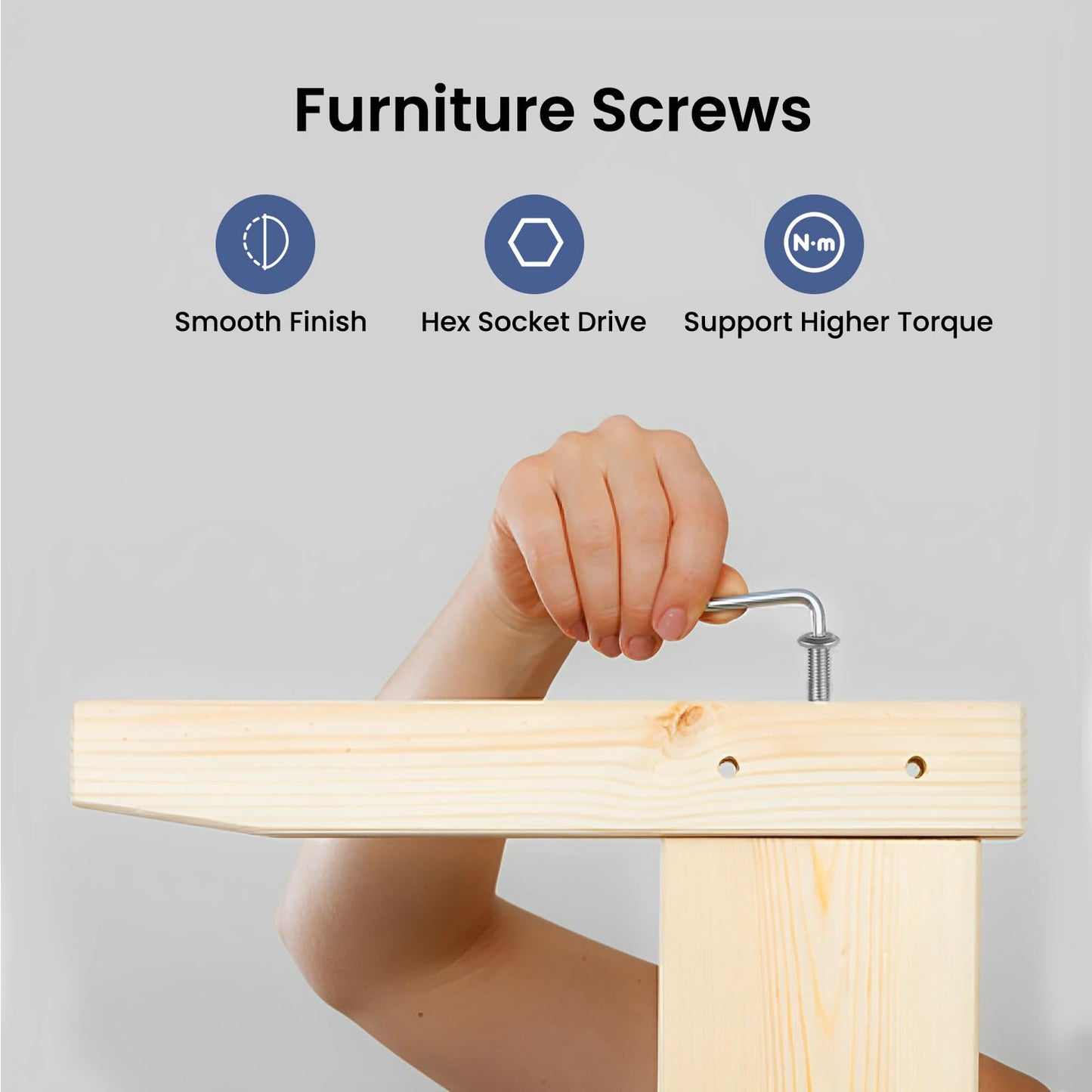 BNUOK 1/4-20 Bolt, 20Pcs 1/4-20 x 3 Flat Head Hex Socket Cap Screws, 304 Stainless Steel 18-8 Furniture Bolts, Full Thread (with Hex Spanner)