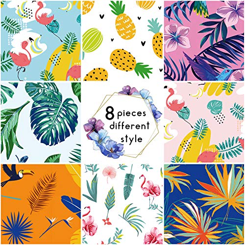 8 Pack Hawaiian Dog Bandanas - Adjustable Triangle Bibs for Summer