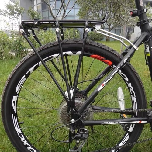 Aluminum Alloy Bicycle Rear Rack, Adjustable Bike Cargo Racks with Reflector, Maximum Load 220lbs