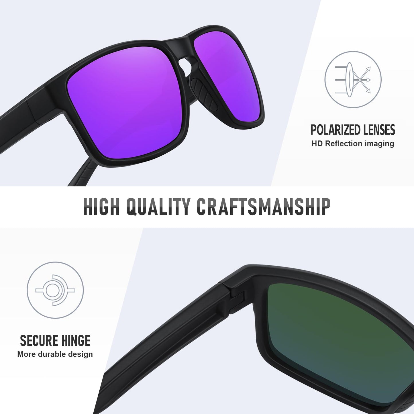 Ofwin Sports Polarized Sunglasses for Men Women UV Protection Unbreakable Driving Running Fishing Hiking Sun Glasses