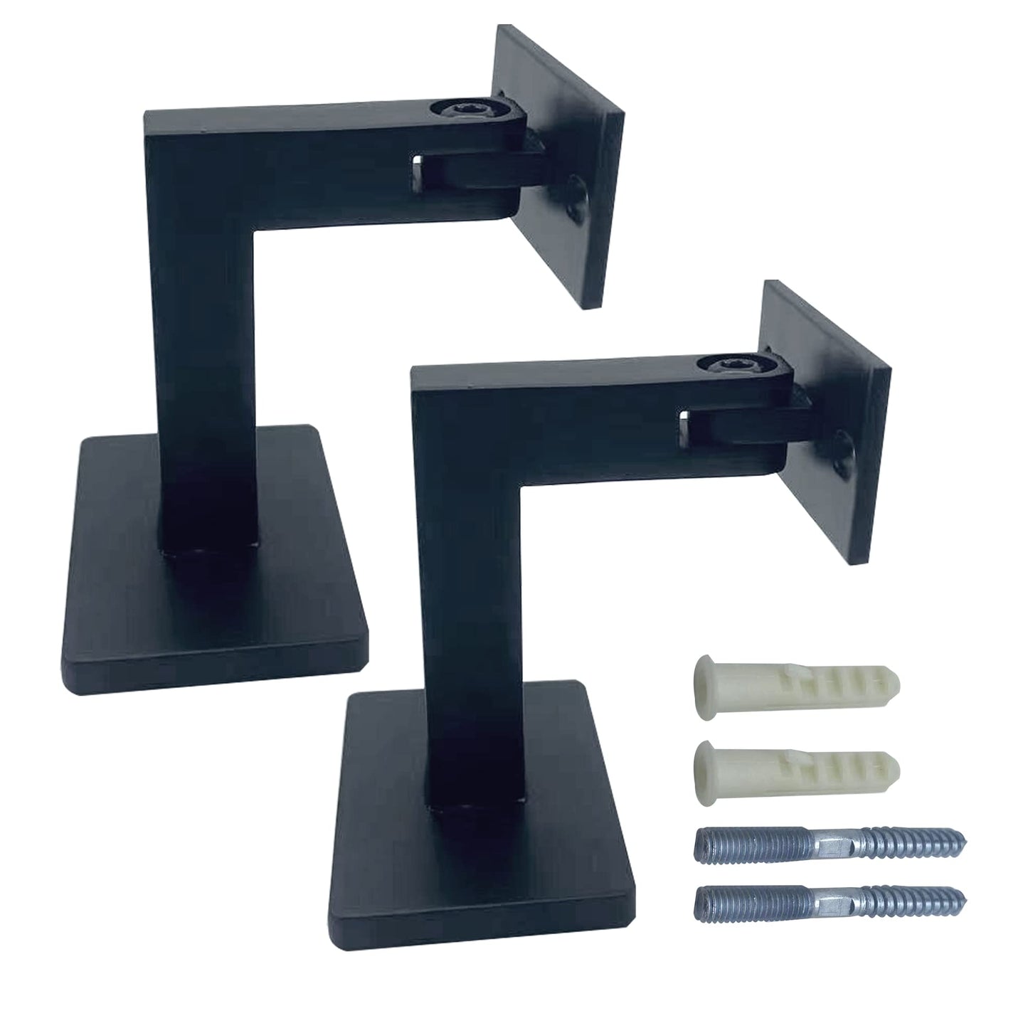 LANGLIER Handrail Brackets for Adjustable Staircase Stair Railing Brackets with Screws (Plane, Black)