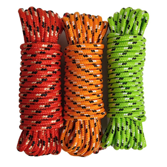 Diamond Braided Polypropylene Rope Nylon Rope Mix Thick Heavy Duty Ropes 1/4 inch 25ft High Strength Rope Perfect for Clothesrope Camping Hiking and Other Outdoor Activities 1/4 25ft 3Pack
