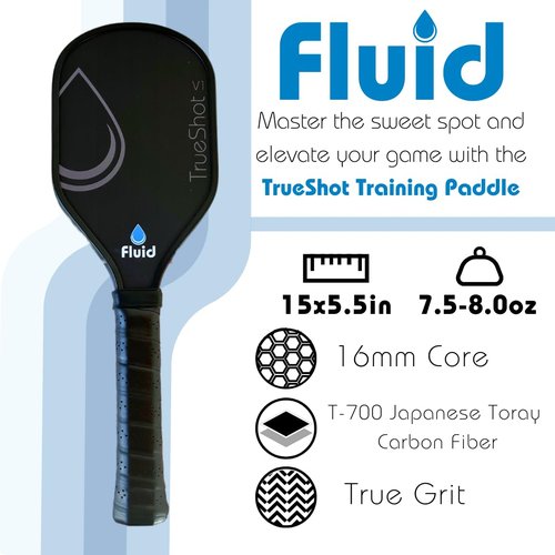 Fluid Pickleball - True Shot Training Paddle, Black